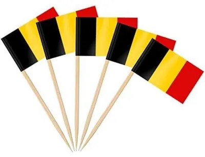 Productafbeelding van Tandenstokervlaggen, België, 200 stuks, voor feesten en evenementen