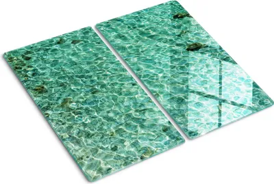 Produktbild von Tulup Glas-Herdabdeckplatte - 2x30x52cm - Glaskeramikkochfeld-Abdeckung Spritzschutz Zweiteilig Transparentes Wasser