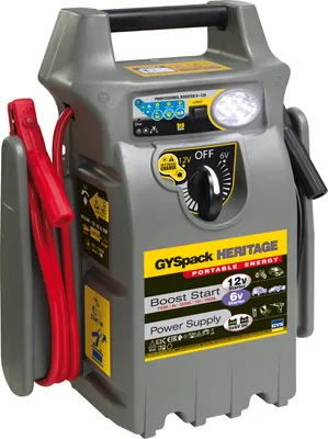 Immagine prodotto di Sistema di avviamento rapido GYS Gyspack Heritage 025844 Corrente di avviamento (12 V)=450 A Convertitore di tensione 230 V, polarità inversa e