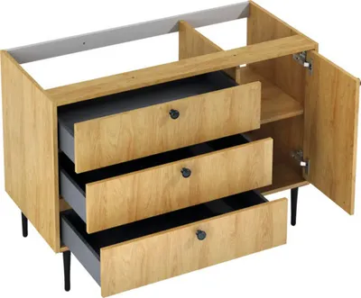 Obrázok produktu pre Kúpeľňová skrinka pod umývadlo Jungborn PRIMUS natural hickory 1000 x 720 x 456 mm