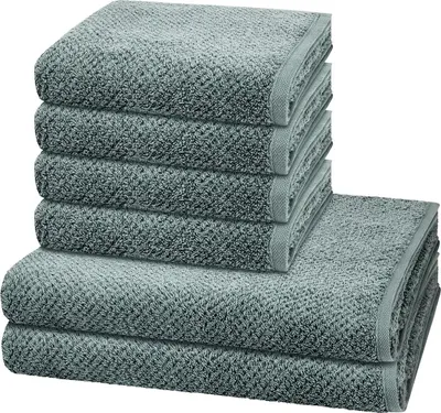 Produktbild von Cawö Pure 4 X Handtuch 2 X Duschtuch im Set Natürliches Material mit feiner Struktur, Saugfähig und hautfreundlich, Trocknergeeignet und pflegeleicht