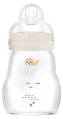 Immagine prodotto di MAM Feel Good Glass Bottle "Robbe" 170 ml 0+ 6 Stück Verkaufseinheit 617363 4042894718063