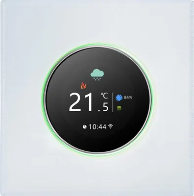 Image de Thermostat intelligent de fidélité sans fil Contrôleur de température à boutons Contrôle vocal compatible avec Alexa Blanc