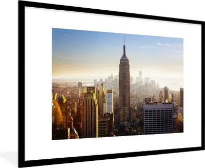 Produktbild von MuchoWow® MuchoWow® Gerahmtes Poster New York - Architektur - Himmel 90x60 cm - Poster mit zchwarzem Bilderrahmen - Wanddekoration - Fotos