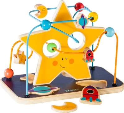 Produktbild von howa Motorikspielzeug Motorikschleife mit Puzzle Holz „space fun“ 6007