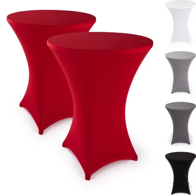 Zdjęcie produktu dla Blumtal stretch pokrowce na stoły barowe non-iron - certyfikowane przez Oeko-TEX pokrowce na stoły barowe Ø 60-65 cm, wzmocnienie w obszarze nóg, można prać w pralce, czerwony