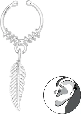 Produktbild von 925 Sterling Silber Ear Cuff Ohrklemme mit Feder