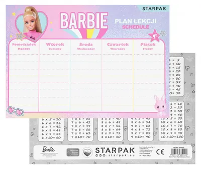 Obrázek produktu pro Plán výuky s tabulkou násobení A5 Barbie 2 Starpak 560055