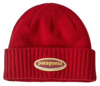 Productafbeelding van PATAGONIA Brodeo Beanie Mutse Oval Logo: Amanita Rood Eén maat