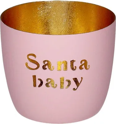 Produktbild von Gift Company Madras Windlicht M Santa baby rosa/gold 8,5cm