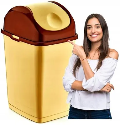 Produktbild von KATEX SLIM Mülleimer Schwingdeckel 18L Beige