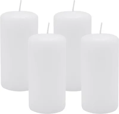 Produktbild von 4er Set Adventskranzkerzen Weiß Ø 50 x 100 mm
