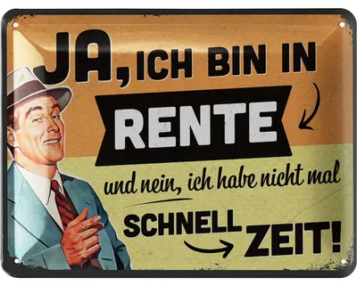 Produktbild von LANOLU Retro Blechschild Ruhestand, Geschenk zum Renteneintritt Männer, Rentner Deko zur Pensionierung Rentenbeginn,Geschenkidee 15x20cm