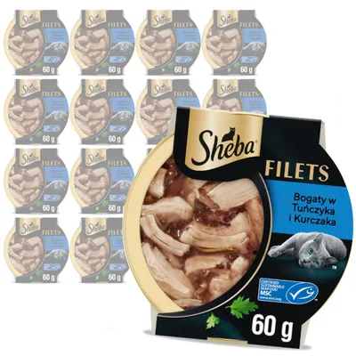 Produktbild von Sheba Filets 16x60g Nassfutter für Katzen Mit Huhn und Thunfisch in Sauce