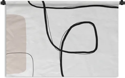 Produktbild von MuchoWow® Wandteppich Wandbehang Abstrakt - Pastell - Minimalismus 90x60 cm Tapisserie Dekoration Wandtuch - Wandskulpturen - Bildteppich
