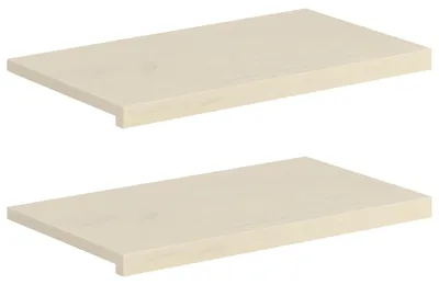 Imagen del producto de Dos repisas para ventanas, color blanco, dimensiones 70 x 30 x 2 cm, fabricadas en madera maciza de roble
