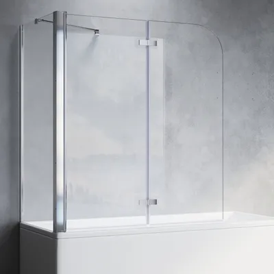 Produktbild von SONNI Badewannenaufsatz 120x140 cm Nano Glas Faltbar Badewannenfaltwand Duschabtrennung Faltwand，mit Seitenwand 75x140 cm