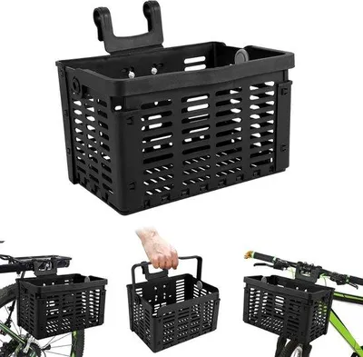 Produktbild von Famanu Faltbare Fahrradkorb hinten - Schwarz, 31,5 x 22,5 x 20,5 cm