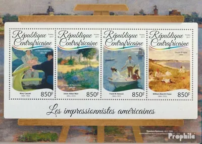 Produktbild von Briefmarken Zentralafrikanische Republik 2017 Mi 6850-6853 Kleinbogen (kompl. Ausgabe) postfrisch Amerikanische Impressionisten