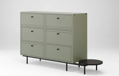 Image de Commode Commode moderne, stylée, élégante et spacieuse avec tiroirs Arrocco L:121,5/H:95/P:42 cm Couleur : vert pastel