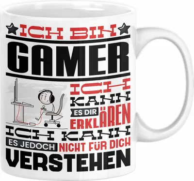 Produktbild von Gamer Geschenk Kaffee-Tasse Geschenkidee für Gamer Ich Bin Gamer Ich Kann Es Dir Erklären Jedoch Nicht Für Dich Verstehen Spruch Lustig (Weiß)