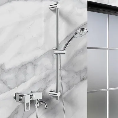 Produktbild von Duschehalter mit verstellbarer Duschkopablage - runder Duschenagel aus Edelstahl - 610 mm - Badzimmer Zubehör