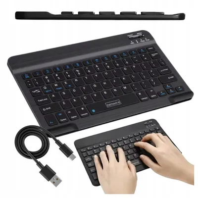 Produktbild von Drahtlose Tastatur - Bluetooth 5.0 - für Tablets - SLIM - Universal - Tragbar