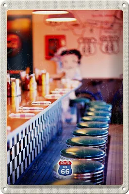 Produktbild von Blechschild Reise 20x30cm Amerika USA Route 66 Restaurant Cafe