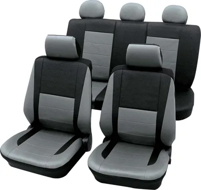 Produktbild von Auto Sitzbezüge Universal Komplett Set 17-teilig - Elegance grau, Eco Class mit SAB 1 Vario Plus | Autositzbezüge / Schonbezüge von PETEX