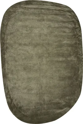 Produktbild von BELIANI Teppich Olivgrün aus Viskose 200 x 300 cm Unregelmäßige Asymmetrische Form Handgetuftet Modern für Wohnzimmer Schlafzimmer