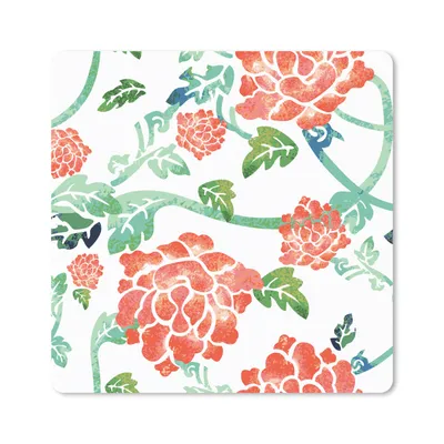 Produktbild von MuchoWow® Mauspad Mousepad Blumen - Blätter - Muster - Aquarell 30x30 cm - Mousepads - Maus Mat - Pad - Mausunterlage - Gaming