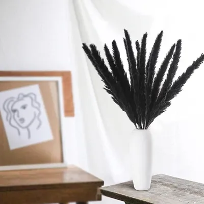 Künstlicher Pampasgras-Strauß, 30 Stk., 44 cm, schwarz