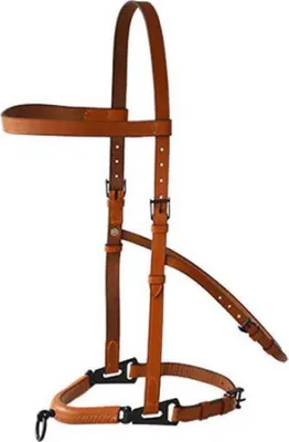 Produktbild von Hispano Hipica Serreta Western Leather Medium Choke 1 Pillar Lined Trense Braun Full Braun Full
