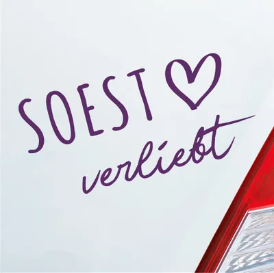 Produktbild von Auto Aufkleber Hansestadt Soest verliebt Herz Stadt Heimat Liebe Car 19x9 cm Lila Sticker Heckscheibenaufkleber