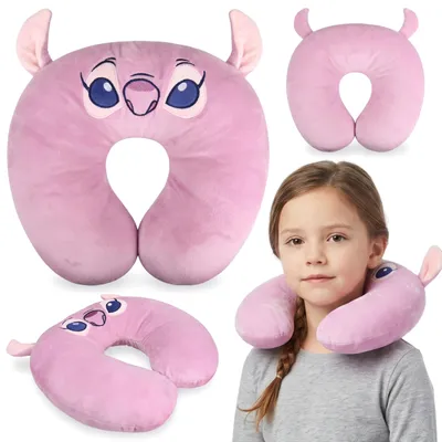 Produktbild von DISNEY Stitch Angel Reisekissen, Nackenkissen für Flugzeug, Kopfstütze fürs Auto