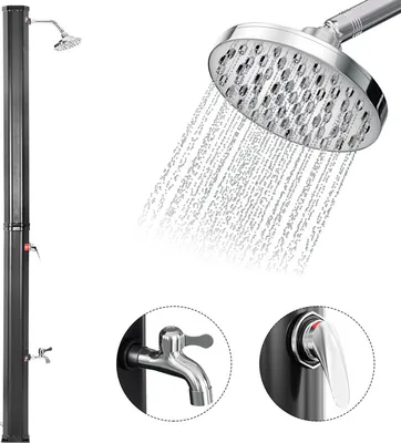 Zdjęcie produktu dla Yakimz Prysznic solarny Regulowana temperatura do 60°C Regulowana temperatura Prysznic kempingowy Zewnętrzna obrotowa głowica prysznicowa Na tarasy 40L Z główką prysznicową Z osłoną ochronną czarny