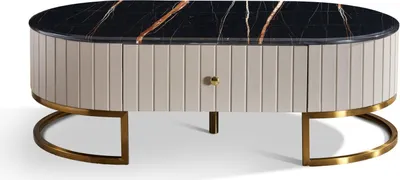 Produktbild von Couchtisch Tisch Oval Luxus Design Tische Kaffee Beistelltische Wohnzimmer Ovale
