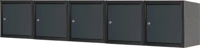 Produktbild von Mega Deal | 5x Schließfachwürfel Blocky mit Zylinderschloss + 2 Schlüssel | HxBxT 40x40x40cm | Anthrazit/Anthrazitgrau