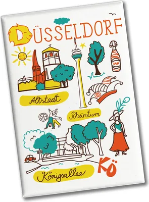 Produktbild von Düsseldorf Wimmelbild Souvenir Souvenir Magnet - Rheinturm
