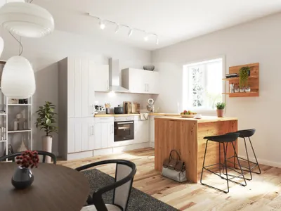 Produktbild von Küche Winkelküche Landhaus Inselküche Glaskeramik Anton 280 x 172 cm Respekta
