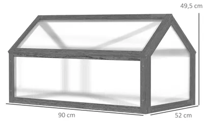 Obrázok produktu pre Drevený miniskleník – skleník – 90 × 52 × 49,5 cm – kompaktný – sivý