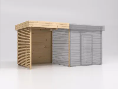 Produktbild von WOODTEX Natur Fichte 264 cm Gartendach Anbaudach für Ivar Livo 1 Livo 2, Gartenhausdach, Regenschutz, Seitendach, Terrassendach, Balkonüberdachung