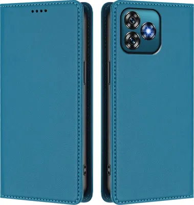 Produktbild von Handyhülle für Oukitel C53, Kunstleder Klapphülle Stoßfeste Magnetische Hülle mit Ständer Blau