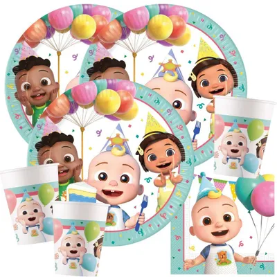 Cocomelon Partyset – 52 Teile für 16 Kinder