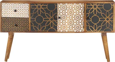 Obrázok produktu pre vidaXL Príborník s potlačou vzorov 130x30x70 cm z masívneho mangového dreva