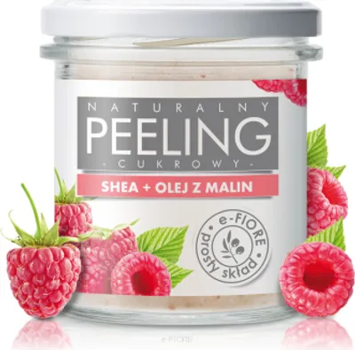 Obrázok produktu pre e-FIORE - Prírodný cukrový peeling, bambucký + malinový olej, 300g