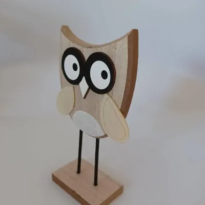Obrázek produktu pro DECOLED Dřevěná dekorace, sova, 8,5x4x16 cm