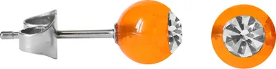 Produktbild von Chirurgenstahl Ohrstecker mit farbiger Acrylkugel orange 6mm