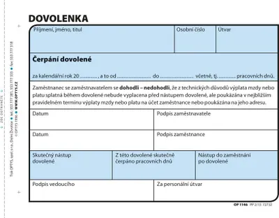 Obrázek produktu pro 1146 - Dovolenka A6, 100 listů