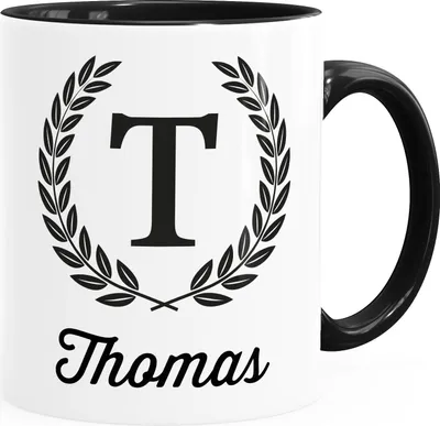 Produktbild von Namenstasse personalisierte Kaffee-Tasse mit Namen Buchstabe persönliche Geschenke für Männer Bürotasse SpecialMe® Inner-Schwarz Keramik-Tasse